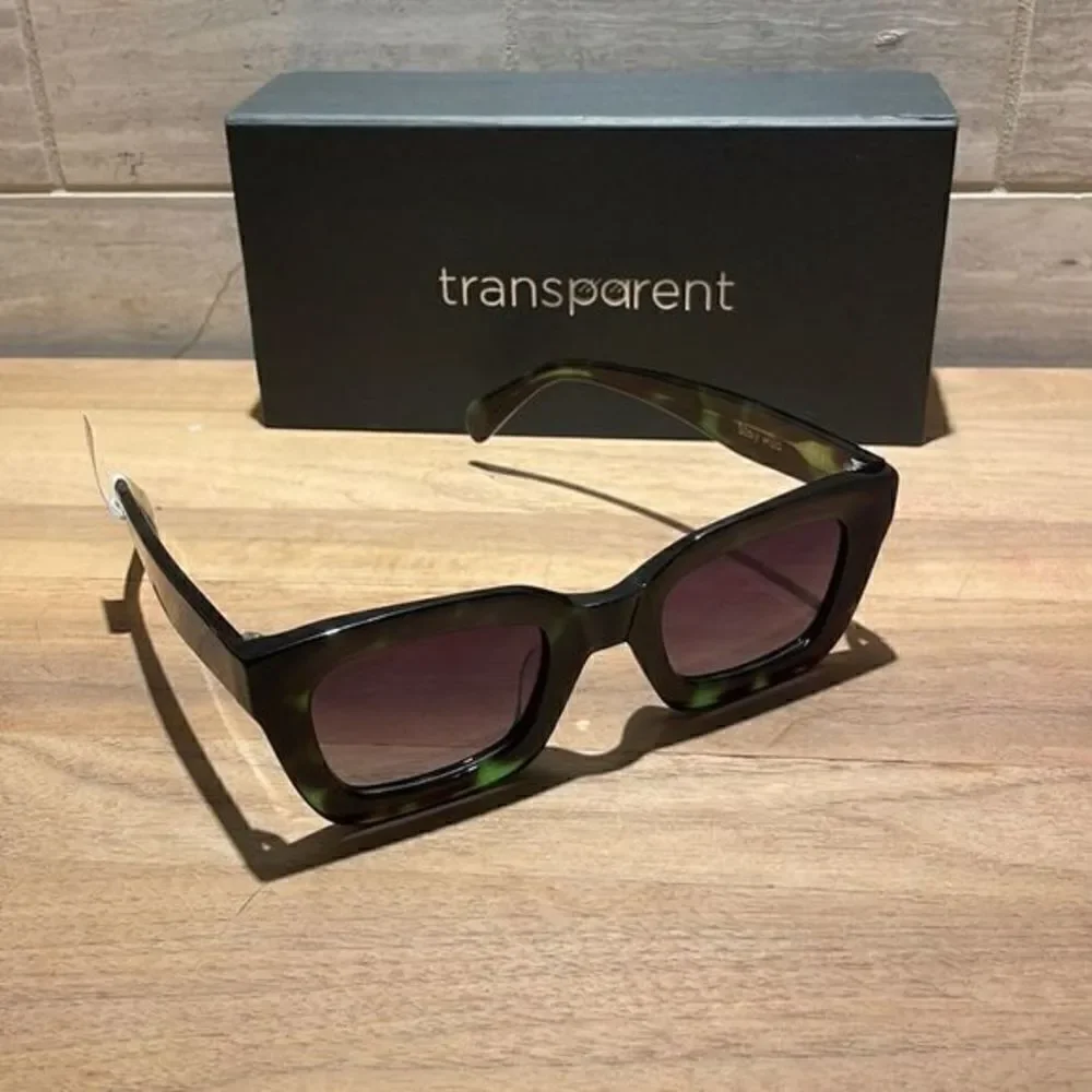 Anthropologie x Transparent Sunglasses Marnie Green Tie Dye Polarized NWT